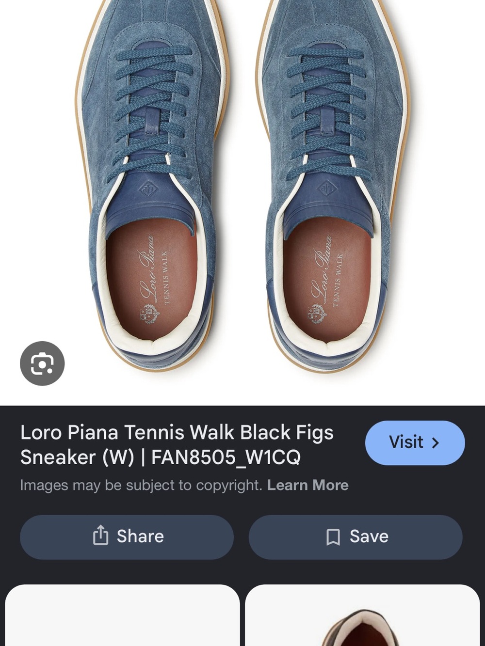 Loro Piana Blue Suede Tennis Walk Sneaker